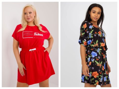 Sukienki letnie plus size z aplikacjami